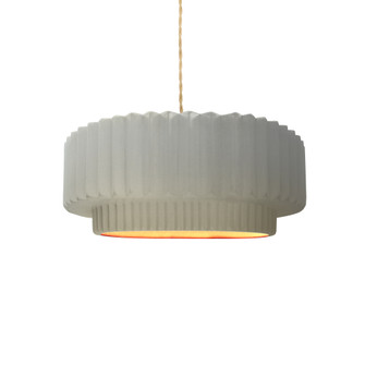Small Tier Pleated LED 1-Light Pendant (254|CER-6550-MTGD-BRSS-BEIG-TWST-LED1-700)