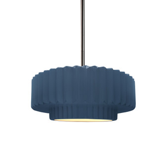 Small Tier Pleated 1-Light Pendant (254|CER-6550-MDMT-NCKL-RIGID-LED1-700)