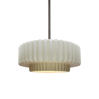 Small Tier Pleated 1-Light Pendant (254|CER-6550-MAT-NCKL-RIGID)