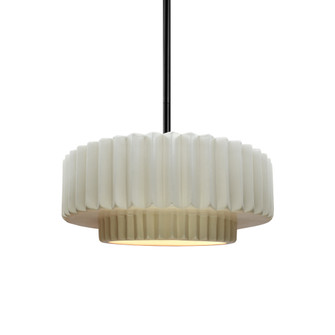 Small Tier Pleated 1-Light Pendant (254|CER-6550-MAT-MBLK-RIGID)