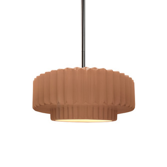 Small Tier Pleated 1-Light Pendant (254|CER-6550-ADOB-NCKL-RIGID-LED1-700)