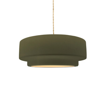 Small Tier 1-Light Pendant (254|CER-6540-MGRN-BRSS-BEIG-TWST-LED1-700)
