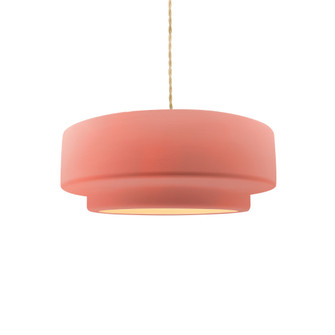 Small Tier 1-Light Pendant (254|CER-6540-BSH-MBLK-BEIG-TWST-LED1-700)