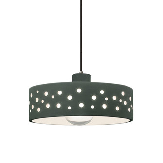Perforated Dish 1-Light Pendant (254|CER-6467-PWGN-CROM-BKCD)