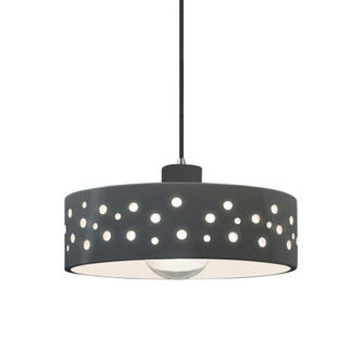 Perforated Dish 1-Light Pendant (254|CER-6467-GRY-NCKL-BKCD-LED1-700)