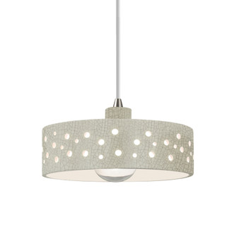 Perforated Dish 1-Light Pendant (254|CER-6467-CRK-NCKL-WTCD-LED1-700)