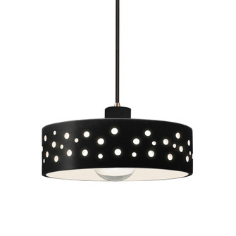 Perforated Dish 1-Light Pendant (254|CER-6467-CRB-ABRS-BKCD-LED1-700)