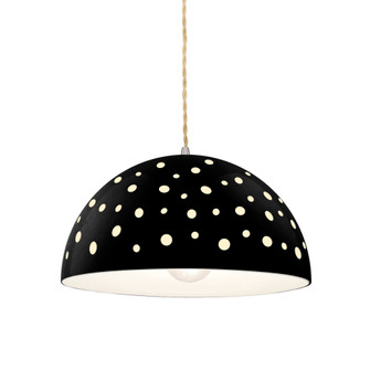 Perforated Dish 1-Light Pendant (254|CER-6467-BLK-NCKL-BEIG-TWST)