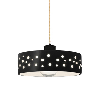 Perforated Dish 1-Light Pendant (254|CER-6467-BLK-MBLK-BEIG-TWST-LED1-700)
