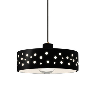 Perforated Dish 1-Light Pendant (254|CER-6467-BLK-ABRS-BKCD-LED1-700)