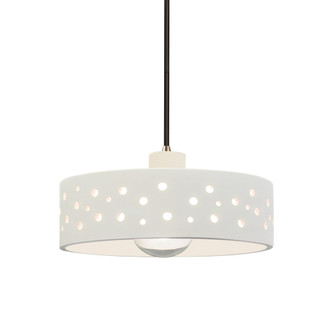 Perforated Dish 1-Light Pendant (254|CER-6467-BIS-ABRS-BKCD-LED1-700)