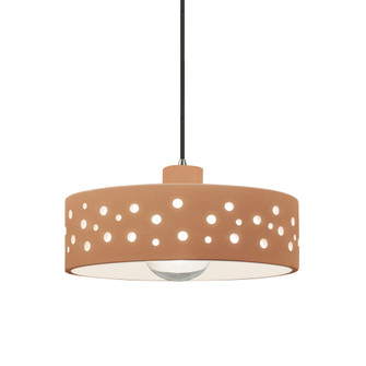 Perforated Dish 1-Light Pendant (254|CER-6467-ADOB-CROM-BKCD)