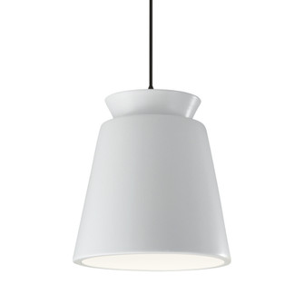 Tall Trapezoid 1-Light Pendant (254|CER-6427-WHT-MBLK-BKCD-LED1-700)