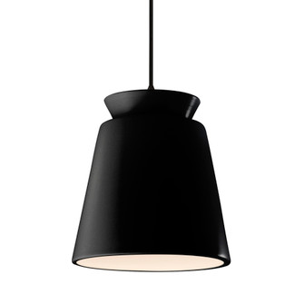 Tall Trapezoid 1-Light Pendant (254|CER-6427-CRB-MBLK-BKCD-LED1-700)