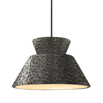 Medium Trapezoid 1-Light Pendant (254|CER-6423-HMPW-MBLK-RIGID)