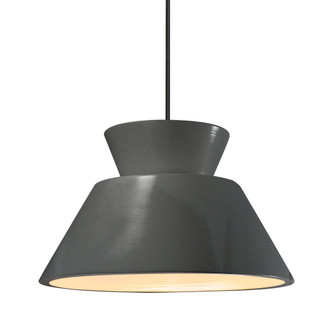 Medium Trapezoid LED 1-Light Pendant (254|CER-6423-GRY-MBLK-RIGID-LED1-700)