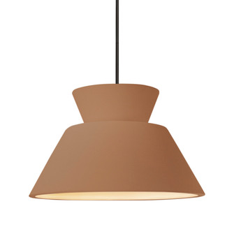Medium Trapezoid 1-Light Pendant (254|CER-6423-ADOB-MBLK-RIGID)