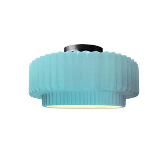 Small Tier Pleated Semi-Flush (254|CER-6370-RFPL-MBLK)