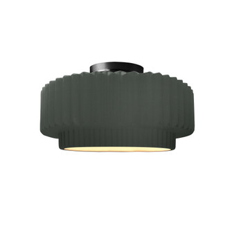 Small Tier Pleated Semi-Flush (254|CER-6370-PWGN-MBLK-LED1-700)