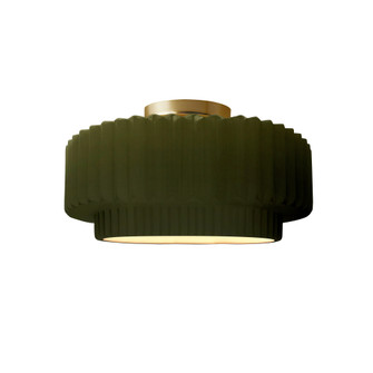 Small Tier Pleated Semi-Flush (254|CER-6370-MGRN-BRSS-LED1-700)