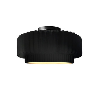 Small Tier Pleated Semi-Flush (254|CER-6370-CRB-MBLK)