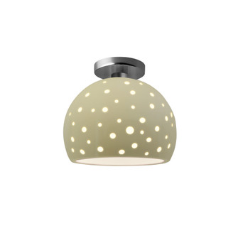 Perforated Medium Globe Semi-Flush (254|CER-6359-VAN-NCKL-LED1-700)
