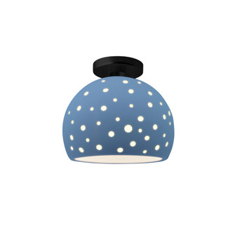 Perforated Medium Globe Semi-Flush (254|CER-6359-SKBL-MBLK)
