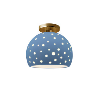 Perforated Medium Globe Semi-Flush (254|CER-6359-SKBL-BRSS)