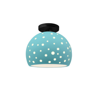 Perforated Medium Globe Semi-Flush (254|CER-6359-RFPL-MBLK)
