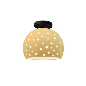 Perforated Medium Globe Semi-Flush (254|CER-6359-MYLW-MBLK)