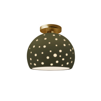 Perforated Medium Globe Semi-Flush (254|CER-6359-MGRN-BRSS)