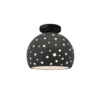 Perforated Medium Globe Semi-Flush (254|CER-6359-GRY-MBLK)