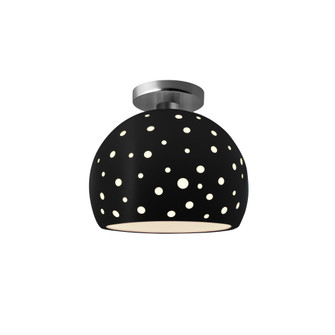Perforated Medium Globe Semi-Flush (254|CER-6359-CRB-NCKL)