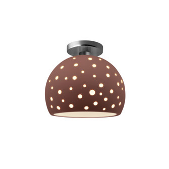 Perforated Medium Globe Semi-Flush (254|CER-6359-CLAY-NCKL-LED1-700)