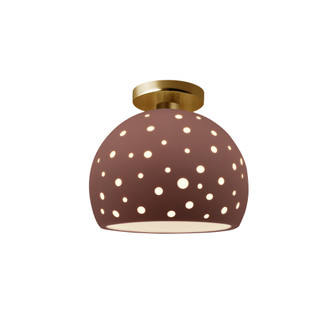 Perforated Medium Globe Semi-Flush (254|CER-6359-CLAY-BRSS)