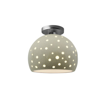 Perforated Medium Globe Semi-Flush (254|CER-6359-CKC-NCKL-LED1-700)