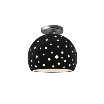Perforated Medium Globe Semi-Flush (254|CER-6359-BLK-NCKL)