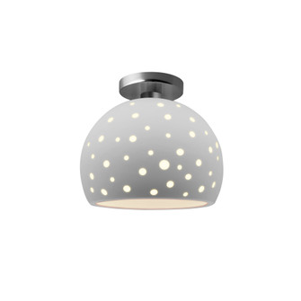 Perforated Medium Globe Semi-Flush (254|CER-6359-BIS-NCKL)