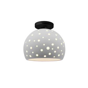 Perforated Medium Globe Semi-Flush (254|CER-6359-BIS-MBLK-LED1-700)