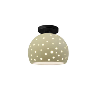 Perforated Small Globe Semi-Flush (254|CER-6357-VAN-MBLK-LED1-700)