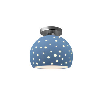 Perforated Small Globe Semi-Flush (254|CER-6357-SKBL-NCKL-LED1-700)
