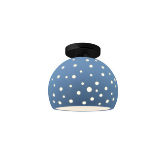 Perforated Small Globe Semi-Flush (254|CER-6357-SKBL-MBLK-LED1-700)