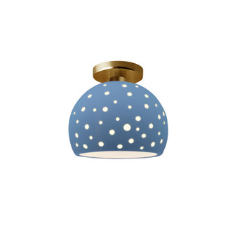 Perforated Small Globe Semi-Flush (254|CER-6357-SKBL-BRSS-LED1-700)