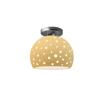 Perforated Small Globe Semi-Flush (254|CER-6357-MYLW-NCKL-LED1-700)