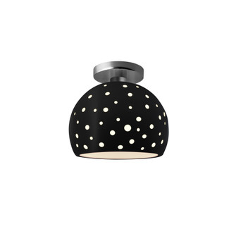 Perforated Small Globe Semi-Flush (254|CER-6357-CRB-NCKL-LED1-700)