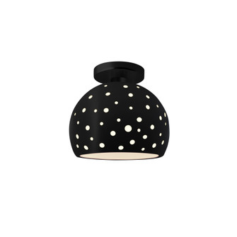Perforated Small Globe Semi-Flush (254|CER-6357-CRB-MBLK)