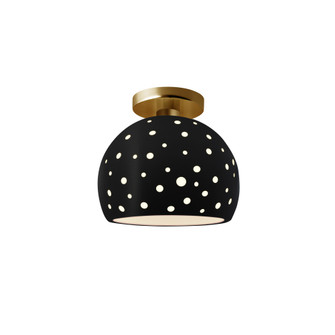Perforated Small Globe Semi-Flush (254|CER-6357-CRB-BRSS)