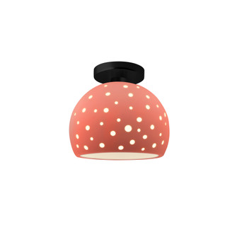 Perforated Small Globe Semi-Flush (254|CER-6357-BSH-MBLK)