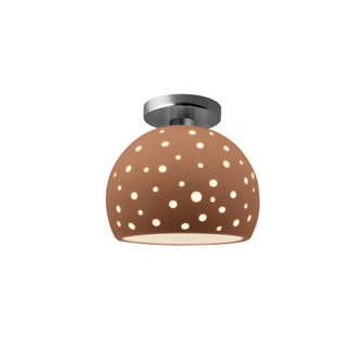 Perforated Small Globe Semi-Flush (254|CER-6357-ADOB-NCKL-LED1-700)