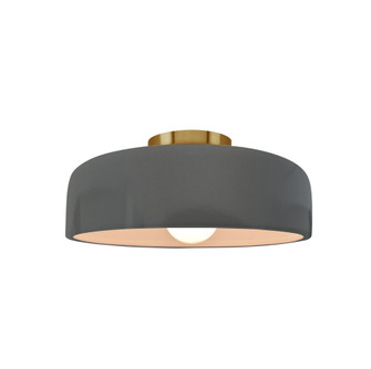 Small Spire Semi-Flush (254|CER-6340-GRY-BRSS-LED1-700)